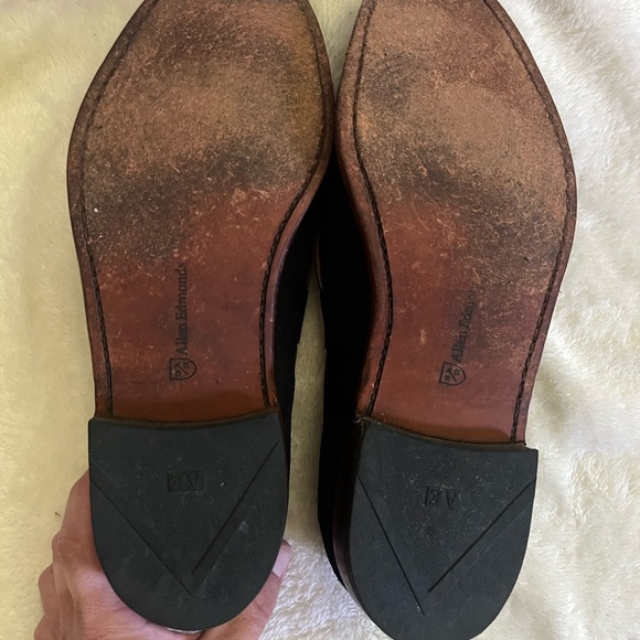 RARE MODEL | ALLEN EDMONDS 11E NAVY BLUE SUEDE ACHESON TASSEL LOAFER DRESS SHOES - Picture 12 of 13